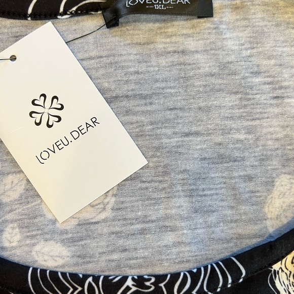 * shirt top New 1XL Loveu Dear floral top long sleeved pullover - Picture 6 of 11